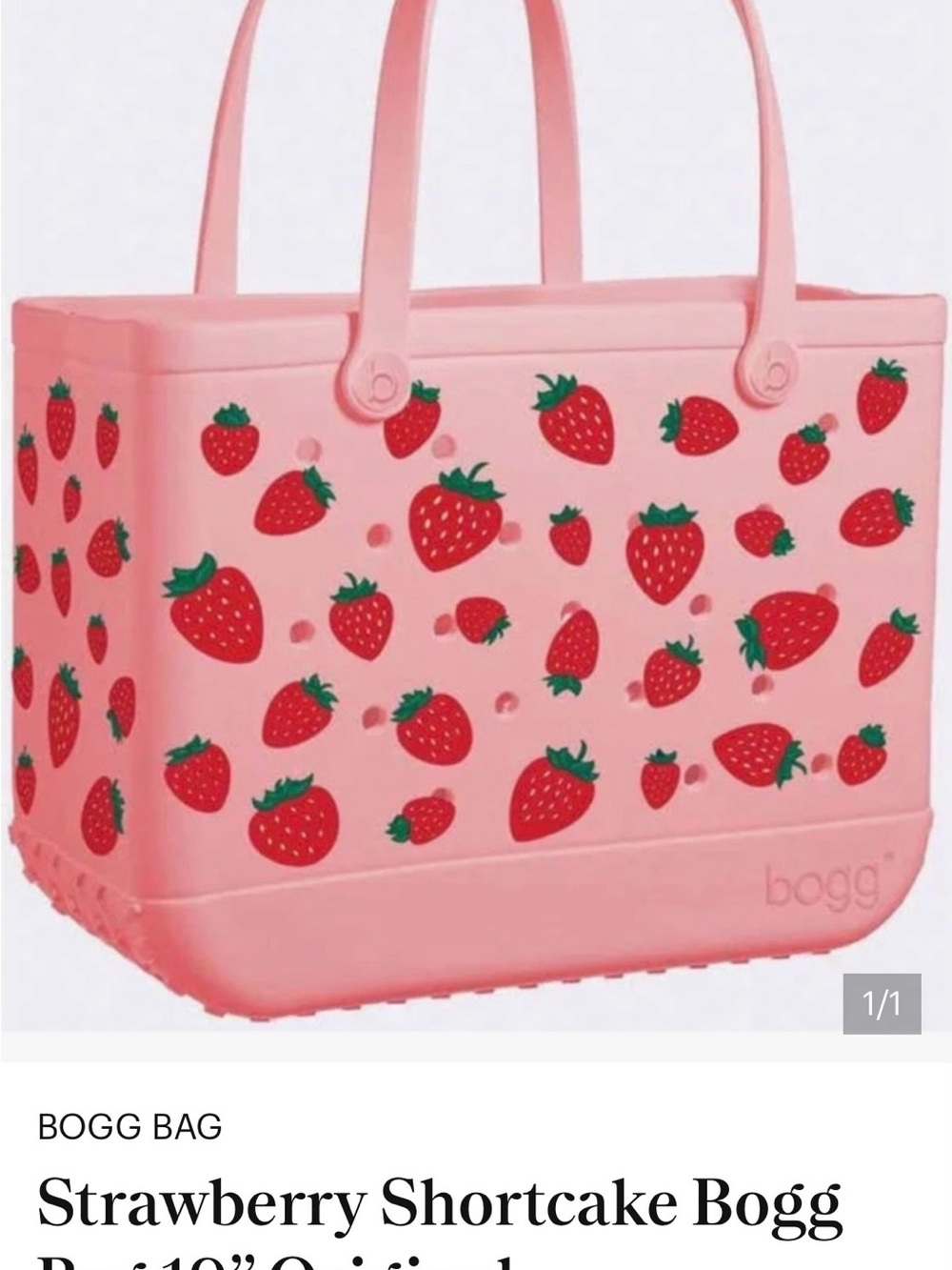 BOGG BAG Pink Strawberry Print Tote